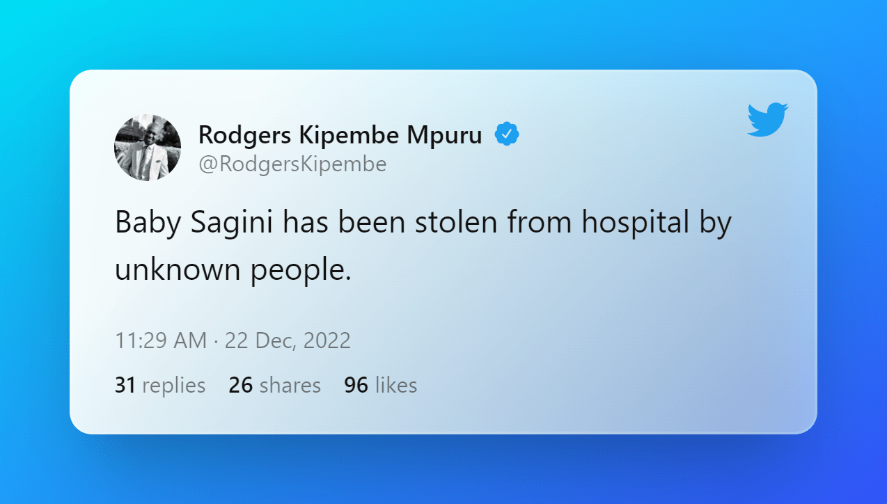 Rodgers Kipembe Mpuru tweet 