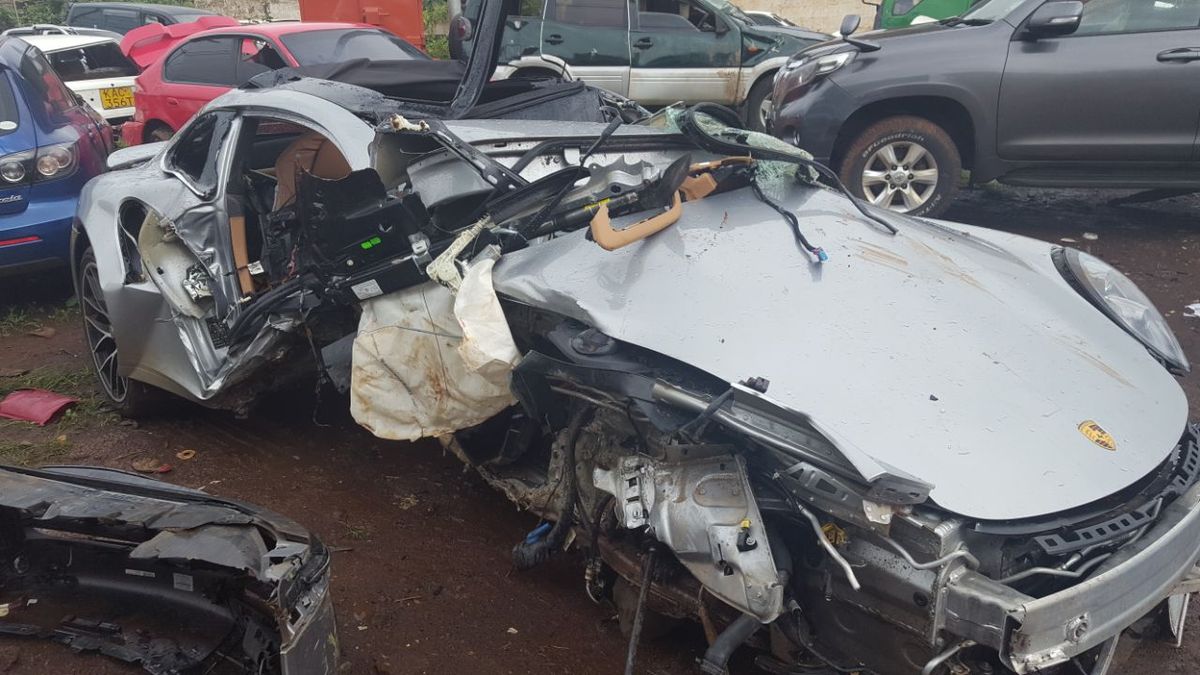 The late John Macharia's car wreck 1