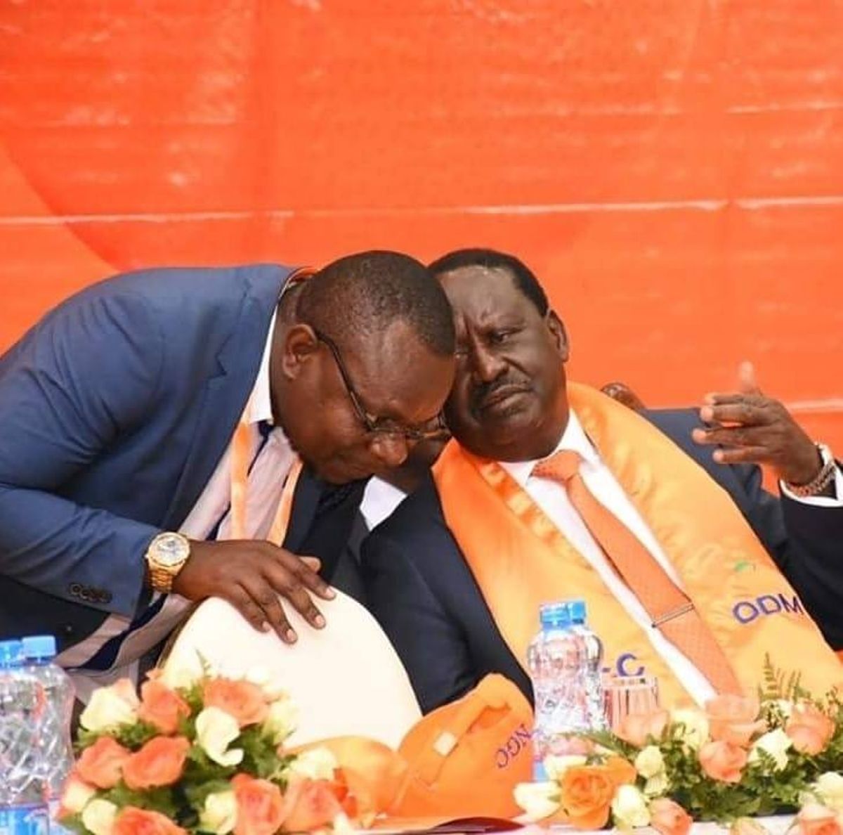 Philip Etale with ODM leader Raila Odinga