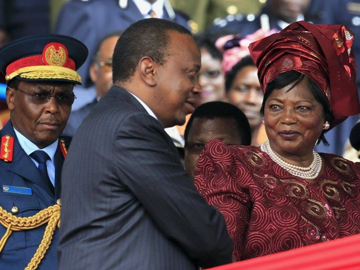 Uhuru Kenyatta with his mother