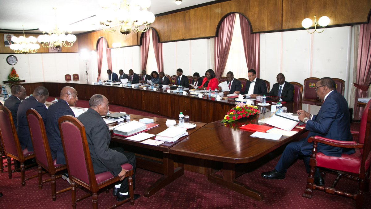 Uhuru at a previous cabinet meeting 