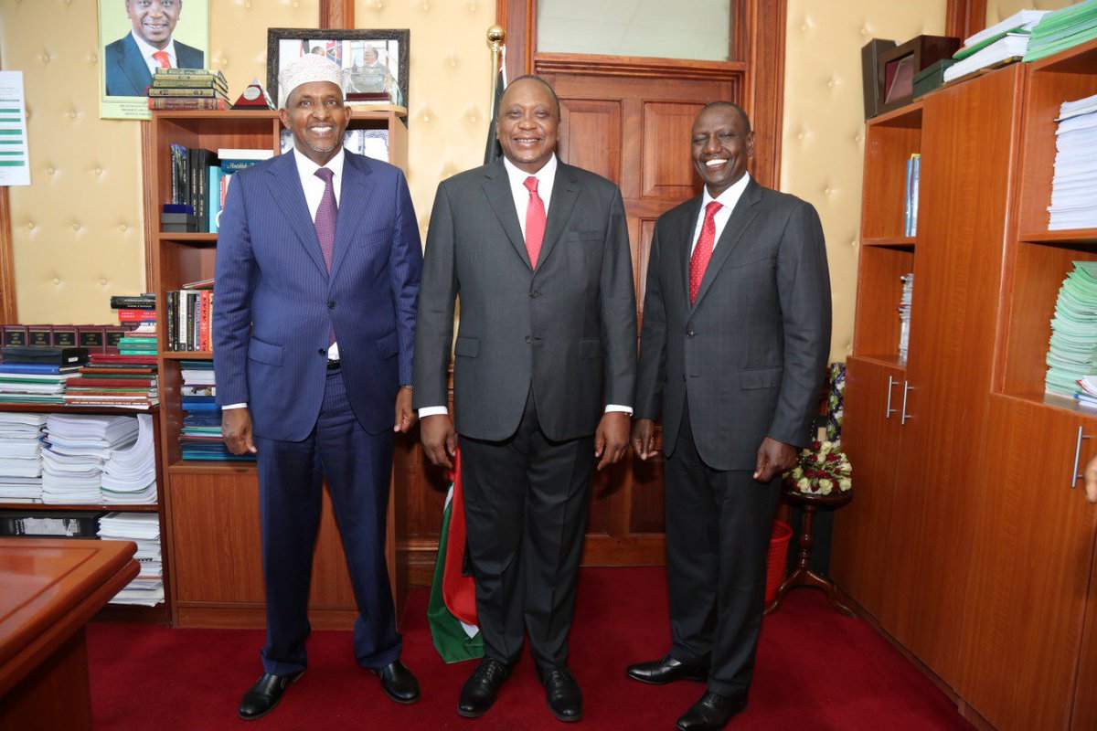 Aden Duale with Uhuru and Ruto