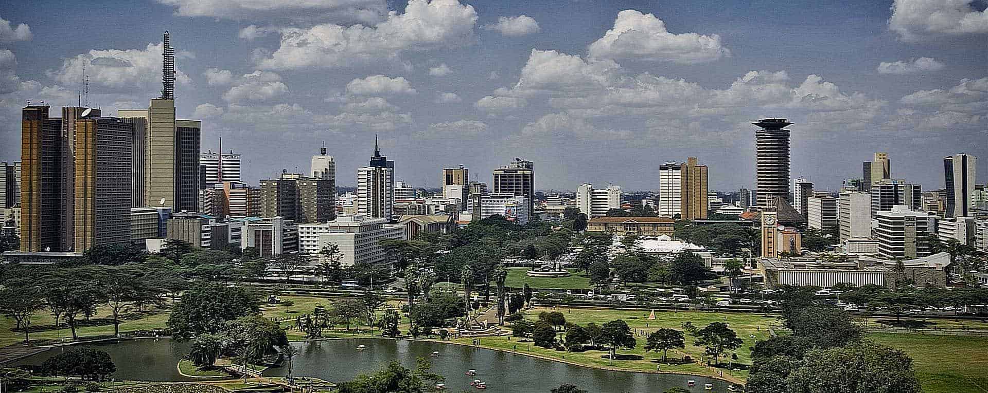 An aerial view of Nairobi City