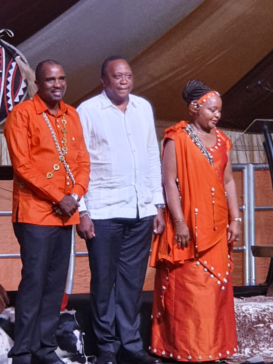 Kamotho Waiganjo with Anne Waiguru and Uhuru Kenyatta