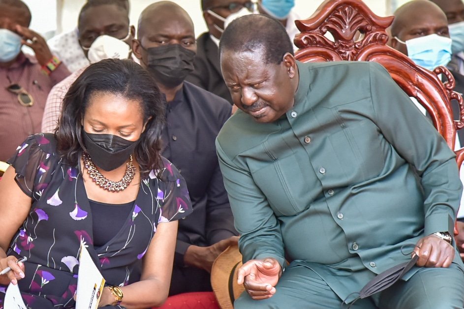 Nakuru Senator Susan Kihika and Raila Odinga