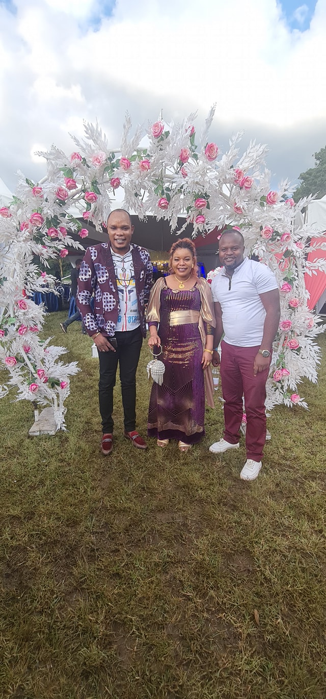 Gospel singers Solomon Mkubwa (left) Anastacia Mukabwa during Gloria Muliro's pre-wedding