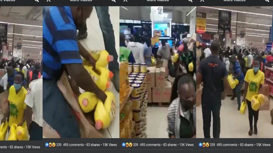 Cooking Oil Heist At Carrefour Supermarkets As Kenyans Fight Over Offers
