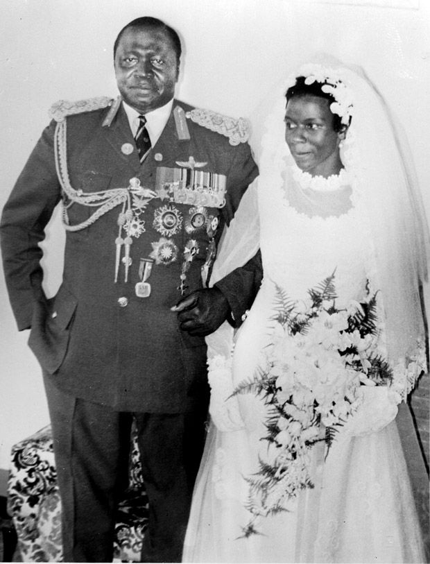 Kay Adroa Amin and Idi Amin Dada during their wedding in 1966
