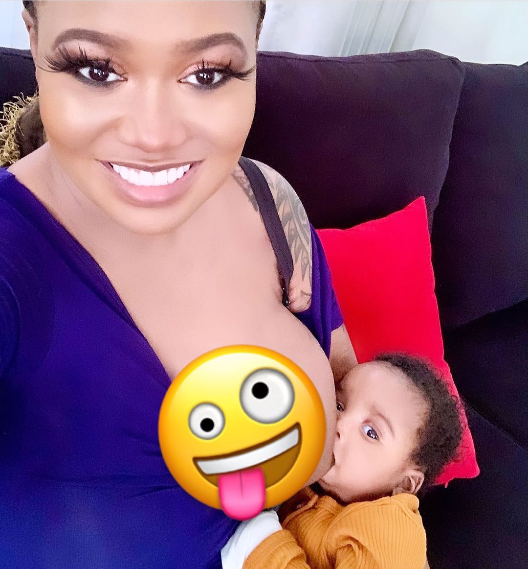 Vera Sidika breastfeeding her daughter Asia Brown 