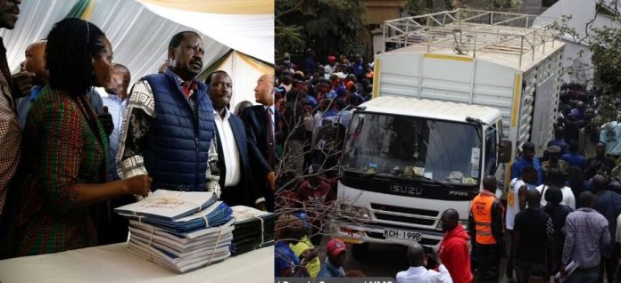 Raila about lorry of evidence to court