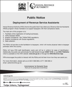 Revenue Service Assistants role